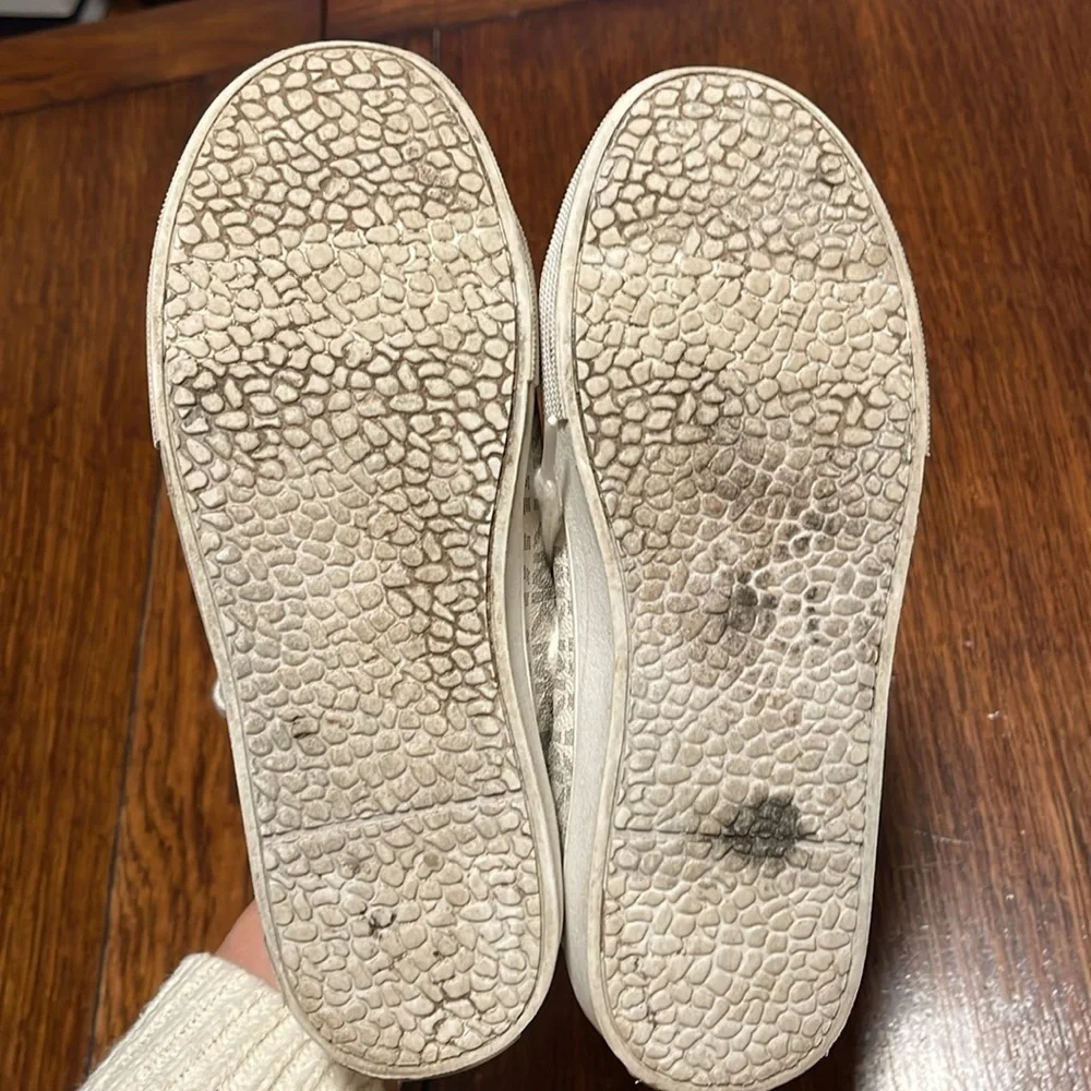 Michael Kors Girls Cream White Signature Logo Lace Up Sneakers Size 2